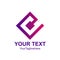 Square letter C logo design template element