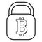 square lock with bitcoin signal, graphic