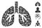 Square Lungs Icon Vector Mosaic
