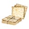 Square matzah Passover bread in stack watercolor illustration. Traditional Pesach kosher food, Jewish matzos for holiday