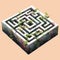 square maze game for the kids, challenging riddle game, labyrinth for education