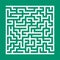 Square maze. Game for kids. Puzzle for children. Labyrinth conundrum. Flat vector illustration isolated on color background