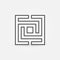 Square maze or labyrinth icon