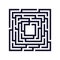 Square maze, labyrinth icon. Business concept.