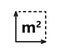 Square Meter icon. M2 sign. Flat area in square metres . Measuring land area icon. Place dimension pictogram. Vector