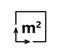 Square Meter icon. M2 sign. Flat area in square metres . Measuring land area icon. Place dimension pictogram. Vector