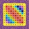 Square multicolored multiplication. Table poster for printing educational material at school or at home. Educational card