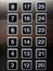 Square Number pads on lift panel system with aluminium steel blur reflective