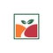 Square Orange Apple Fruit Hill Valley Canyon Logo