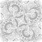 Square ornament background with hearts. Floral decorative pattern in zentangle style