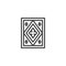 Square ornate carpet line icon