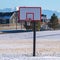 Square Outdoor baseball court in winter day light