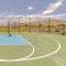 Square Outdoor basketball court and three point line