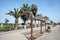 square with palm trees with hundreds and railings in the city of pimentel chiclayo