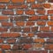 Square part of old red brick wall masonry