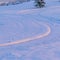 Square Pathway and terrain covered with snow during winter in Eagle Mountain Utah