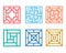 Square pattern window in Chinese style, vector