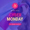 Square picture of cyber monday discounts up to 60 percent text over woman with paper bags