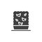 Square plant in a flower pot vector icon