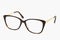 Square plastic eyeglasses frames for women isolated on a white background