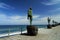 Square Plaza de la Patrona de Canarias at Candelaria, Tenerife: Nine bronze statues of the Guanches