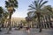 Square,Plaza Real,close to Ramblas,touristic point city.Barcelona.