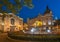 Square before Polish Theater and Main Post Office in Bielsko-Biala, Poland