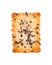 Square poppy seeds and sesame crackers isolated on white background. Dry cracker cookies isolated. Salty snacks isolated. Top view