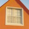 Square Puffy clouds at sunset Orange gable roof with attic at Oceanside, California