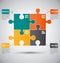 Square Puzzle Piece Infographics Template With Business Concept