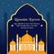 Square Ramadan Social Media post banner islamic template background with animated mosque vector graphic design and quotes