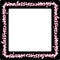 Square rounded frame pink neon graffiti tags on black