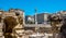 The Square of Saint Oronzo and the ruins of the Roman amphitheater in Leece, Italy