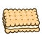 Square sandwich biscuit icon, hand drawn style