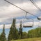 Square Scenic views in Park City Utah during off season at a ski resort with chairlifts