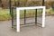 Square schoolyard soccer goalpost slant view