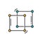 Square shape molecule structure isolated line icon