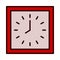 square shape wall clock. filled outline vector. showing eight o\\\' clock. vector illustration.