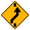 Square Shaped Changing To Right Lane Traffic Road Sign,Vector Illustration, Isolate On White Background Label. EPS10