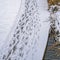 Square Snowy trail along Oquirrh Lake with track marks