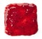 Square spot of raspberry jam