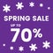 Square spring summer sale banner. Purple social media banner