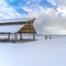 Square Square Expansive landscape blanketed with snow under a cloudy blue sky in winter under