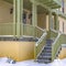 Square Stairs going to the front porch of a charming home in Daybreak Utah