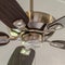 Square Standard ceiling fan with built in lights five blade design and metal downrod