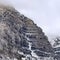 Square Stunning Bridal Veil Falls in Provo Canyon with frozen water on the rugged slope