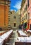 Square with tables  in Monterosso, Italy