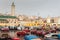 Square with taxis in the medina of Fez