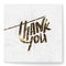 Square thank you card with modern glitter lettering