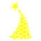 Square, tile, postcard - yellow New Year or Christmas tree in the lights
